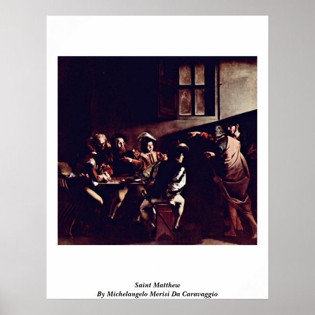 Saint Matthew By Michelangelo Merisi Da Caravaggio Poster (Front)
