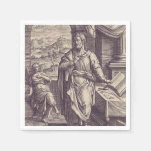 Saint Matthew Engraving Divine Inspiration Napkins
