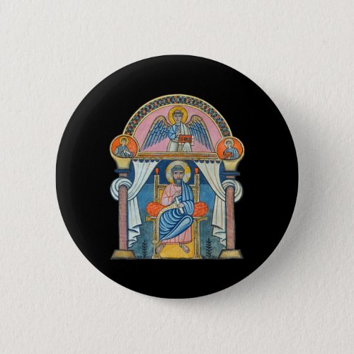 Saint Matthew Medieval Manuscript Art Button