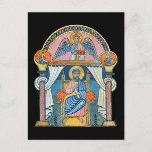 Saint Matthew Medieval Manuscript Art Postcard