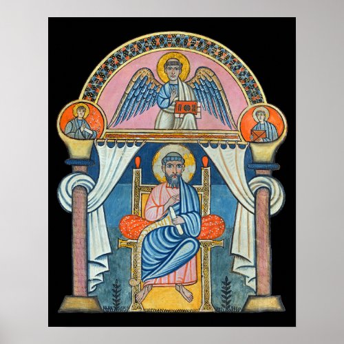Saint Matthew Medieval Manuscript Art Poster