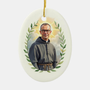 Saint Maximilian Kolbe God's Peace and Blessing Ceramic Ornament