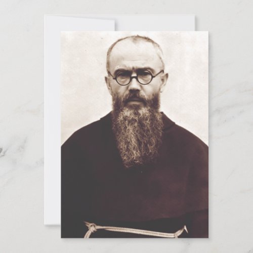 Saint Maximilian Kolbe Polish Catholic priest Holiday Card