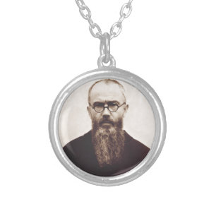 Saint Maximilian Kolbe Polish Catholic priest Silver Plated Necklace