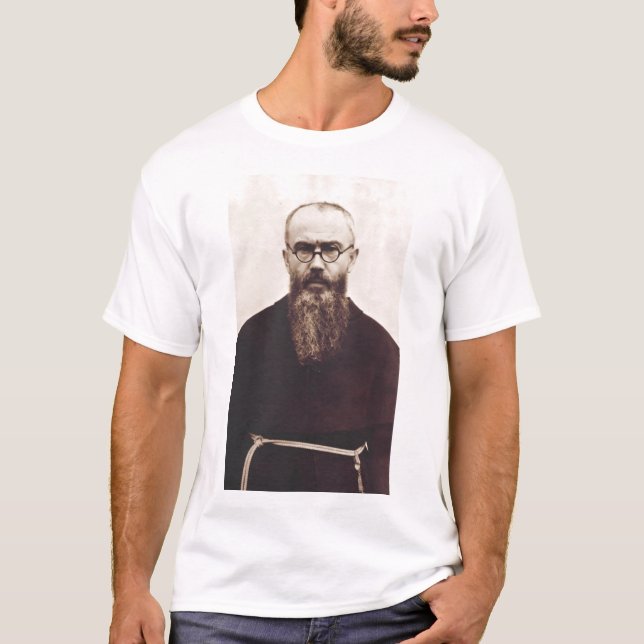 Saint Maximilian Kolbe Polish Catholic priest T-Shirt (Front)