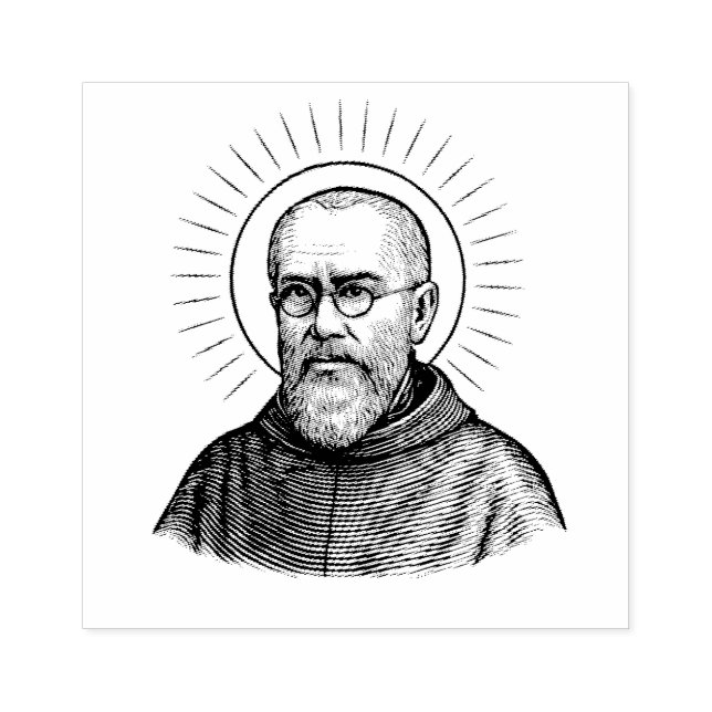 Saint Maximilian Kolbe Priest Martyr  Rubber Stamp (Imprint)