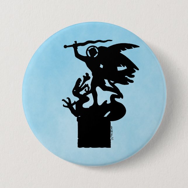 Saint Michael and Dragon Button (Front)