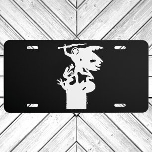 Saint Michael and Dragon (in White) License Plate