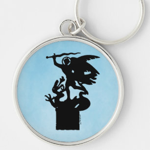 Saint Michael and Dragon Keychain