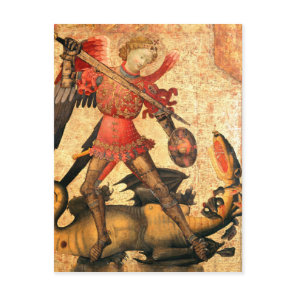 Saint Michael and the Dragon (15th Century) Postcard