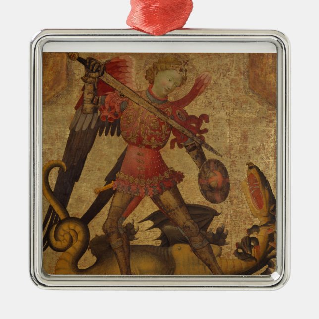 Saint Michael and the Dragon Metal Ornament (Front)
