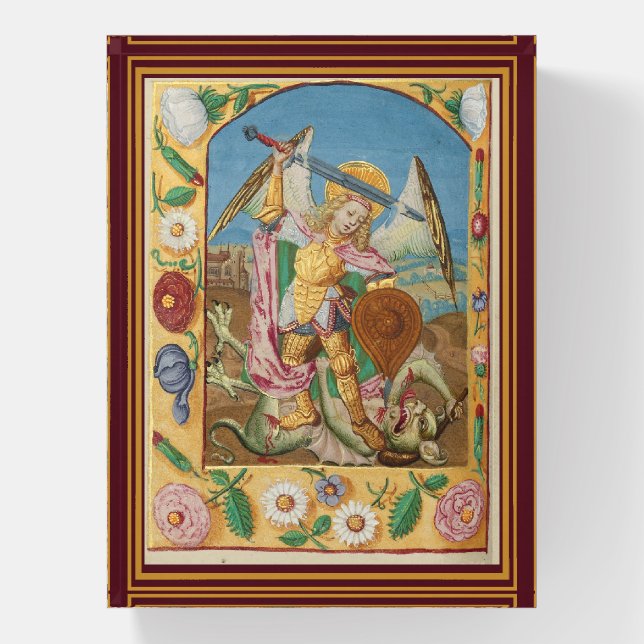 Saint Michael and the Dragon Paperweight (Vertical)