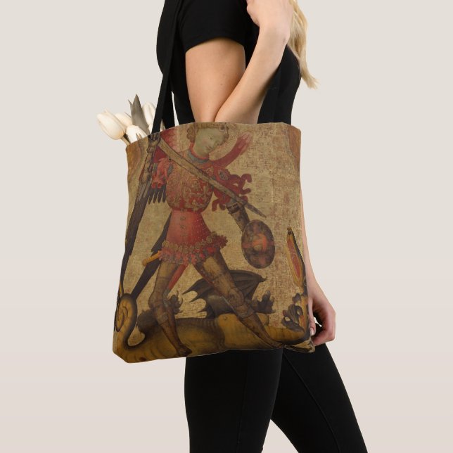 Saint Michael and the Dragon Tote Bag (Close Up)