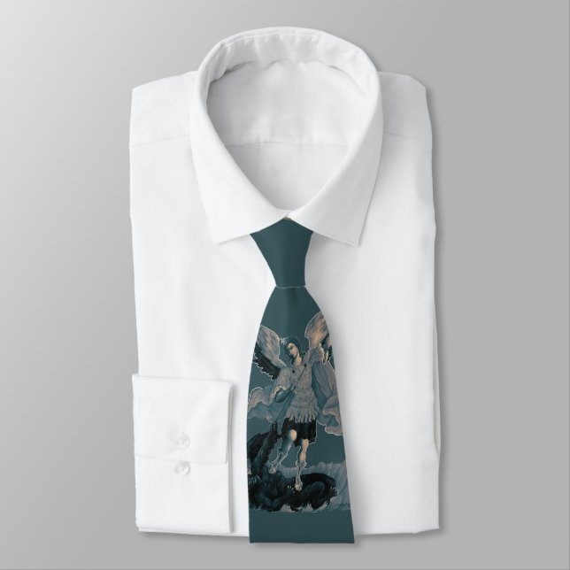 Saint Michael Archangel 2 Neck Tie (Tied)