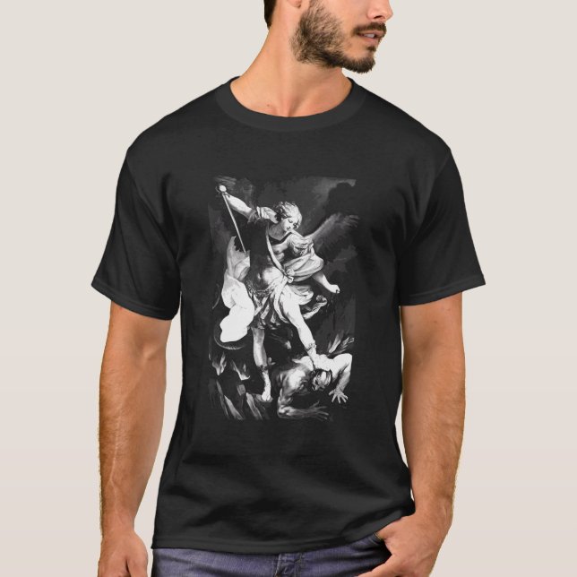 Saint Michael Archangel Angel Catholic Patron T-Shirt (Front)