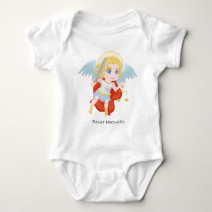 Saint Michael Archangel Cute Catholic Baby Bodysuit