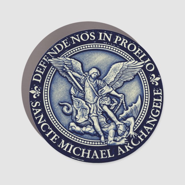 Saint Michael Archangel Medal, St Michael Archange Car Magnet (Front)