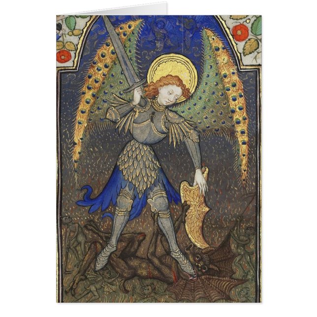 SAINT MICHAEL ARCHANGEL WITH DEVIL Prayer Cards (Front)