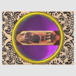 SAINT MICHAEL ARCHANGEL WITH DRAGON Damask Gem Tissue Paper