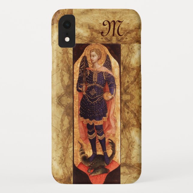 SAINT MICHAEL ARCHANGEL WITH DRAGON monogram Case-Mate iPhone Case (Back)