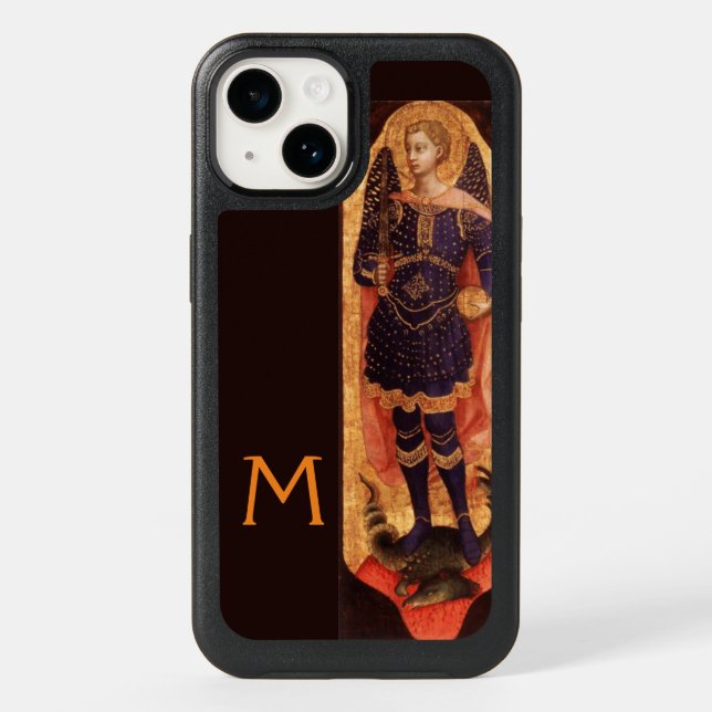 SAINT MICHAEL ARCHANGEL WITH DRAGON Monogram Otterbox iPhone Case (Back)