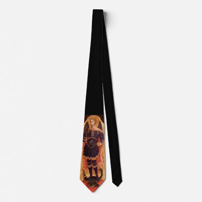 SAINT MICHAEL ARCHANGEL WITH DRAGON NECK TIE (Front)