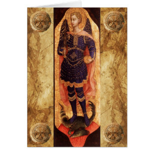SAINT MICHAEL ARCHANGEL WITH DRAGON Prayer Cards