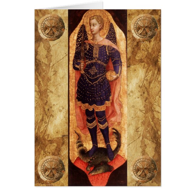 SAINT MICHAEL ARCHANGEL WITH DRAGON Prayer Cards (Front)