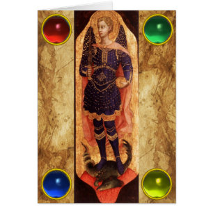 SAINT MICHAEL ARCHANGEL WITH DRAGON  Prayer Cards