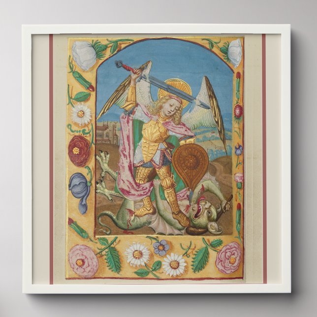 Saint Michael Battling the Dragon Peel And Stick Photo Tile (Front Set)