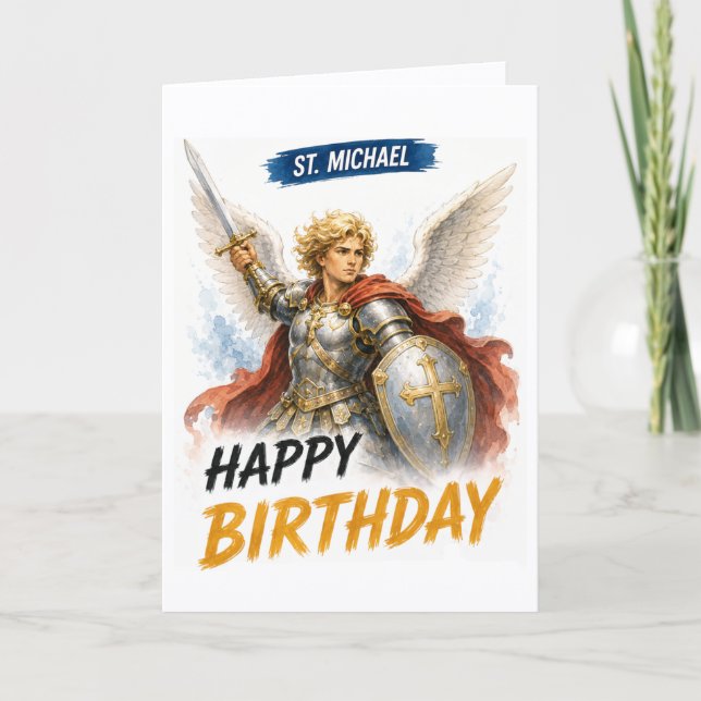 Saint Michael Birthday Card (Front)