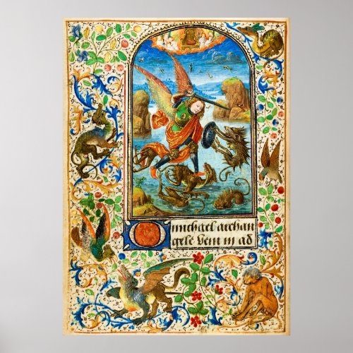 Saint Michael by Lieven van Lathem Poster