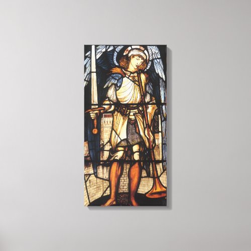 Saint Michael by Sir Edward Coley Burne_Jones Canvas Print