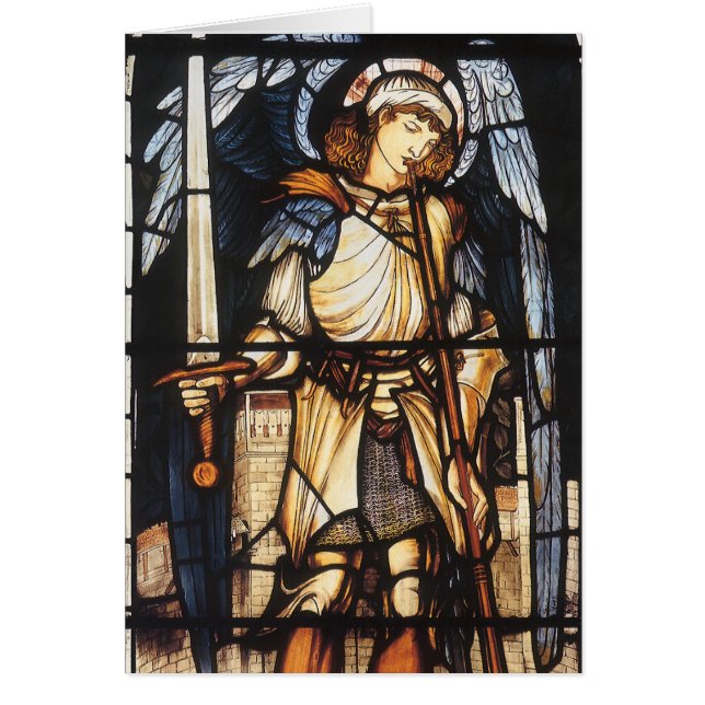 Saint Michael by Sir Edward Coley Burne-Jones Cards (Front)