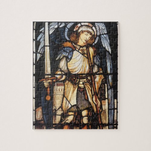 Saint Michael by Sir Edward Coley Burne_Jones Jigsaw Puzzle