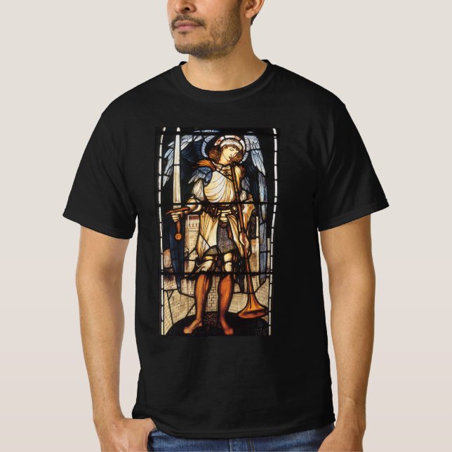 Saint Michael by Sir Edward Coley Burne-Jones T-Shirt (Front)