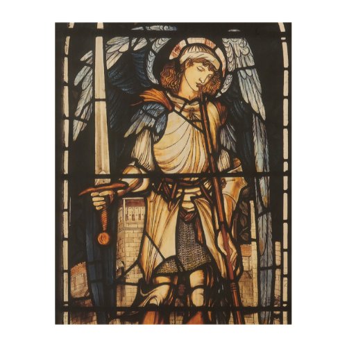 Saint Michael by Sir Edward Coley Burne_Jones Wood Wall Art