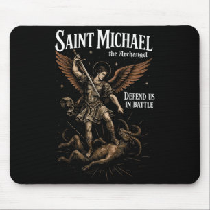Saint Michael Defend Us In Battle Archangel Christ Mouse Pad