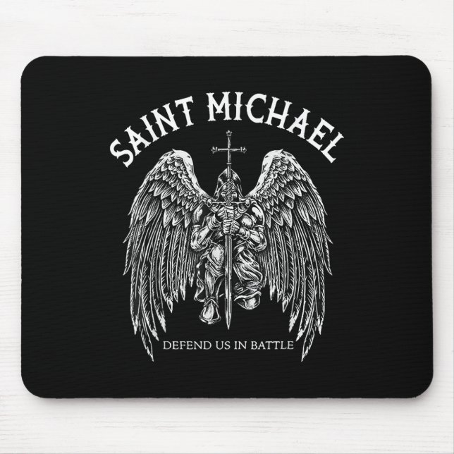 Saint Michael Defend Us In Battle  Mouse Pad (Front)