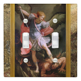 Saint Michael Double Light Switch Plate Cover
