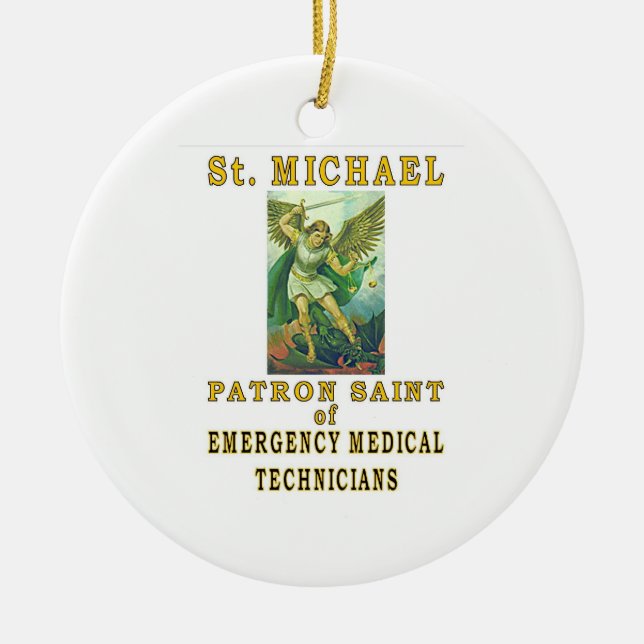 SAINT MICHAEL EMT CERAMIC ORNAMENT (Front)