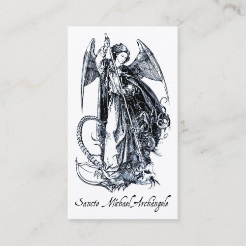 Saint Michael Memorial Prayer Card _ CyanBlue