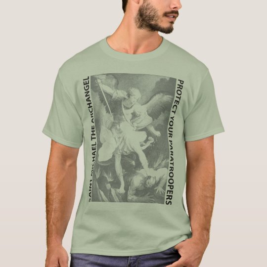 Saint Michael Paratrooper Black T-Shirt