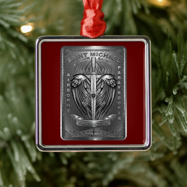 Saint Michael Patron Saint of Paratroopers Metal Ornament (Tree)