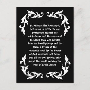 Saint Michael Prayer Catholic Adult Coloring Postcard