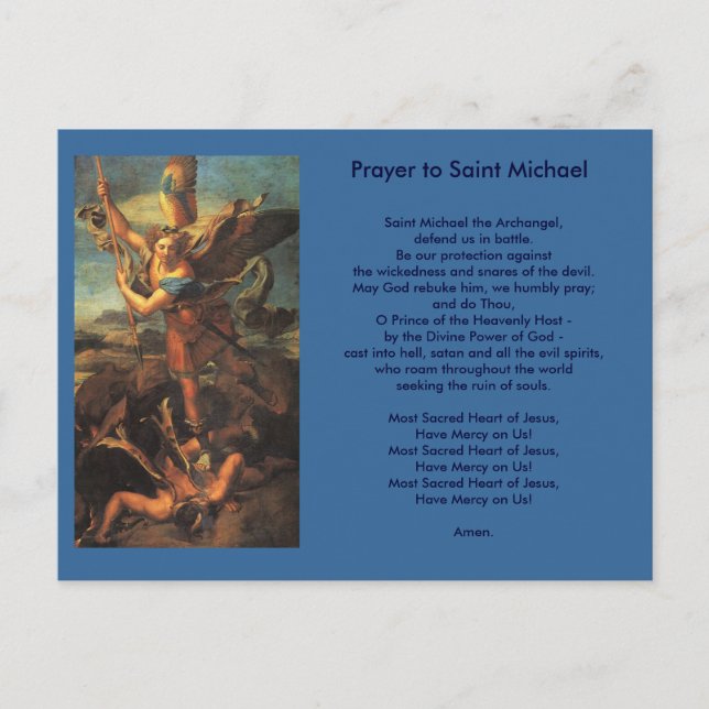 Saint Michael Prayer postcard (Front)