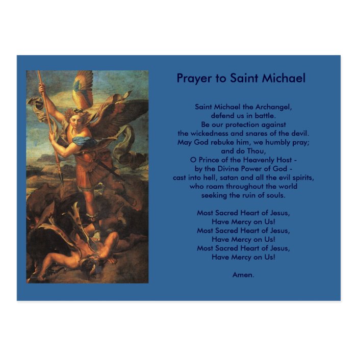 Saint Michael Prayer postcard