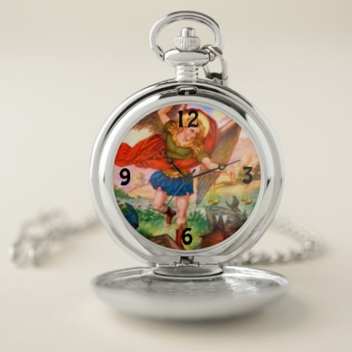 Saint Michael protect us Pocket Watch