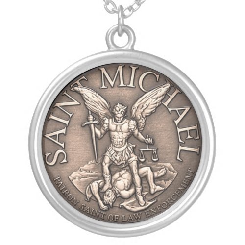 Saint Michael Silver Plated Necklace