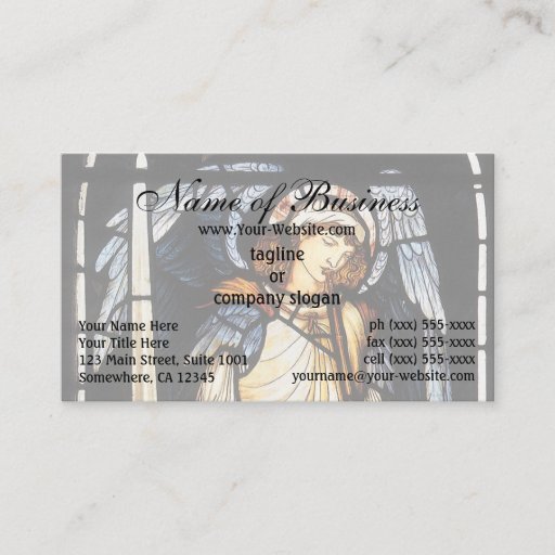 Customizable Saint Michael (stained glass) by Burne Jones Business Card